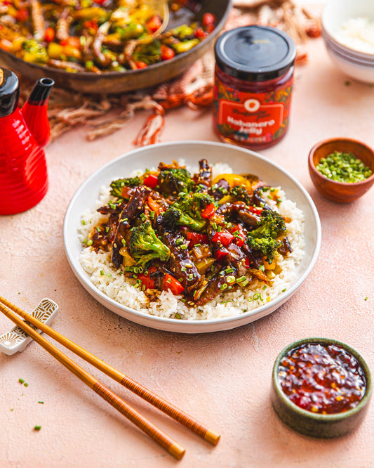 Beef Stir Fry with Sweet & Spicy Habanero Sauce