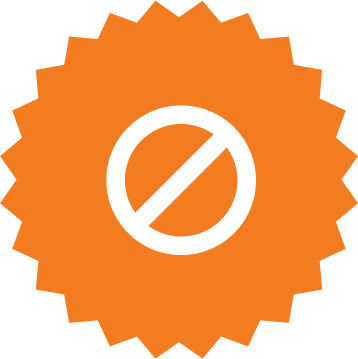 Icon: an orange medal, with a white prohibition sign in the center.